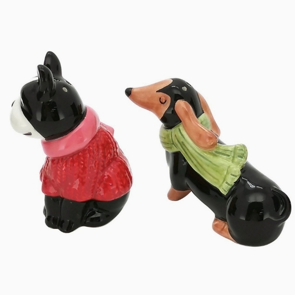 👀50% OFF🐕🧂NWT‼️ Holiday Cheer Dog Salt & Pepper Shakers Set - Picture 5 of 8
